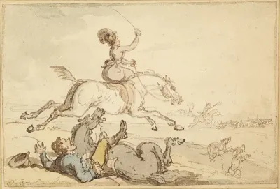 Rider Thrown at a Hunt