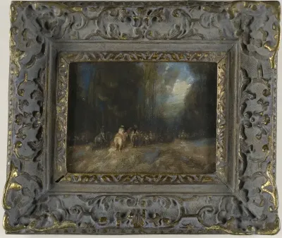 Riders on Horseback in Woods
