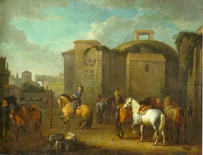 Riding School Before Ancient Ruins