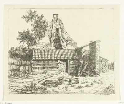 Rietsijder voor de ruïne van het Huis Snaatburg te Maarssen