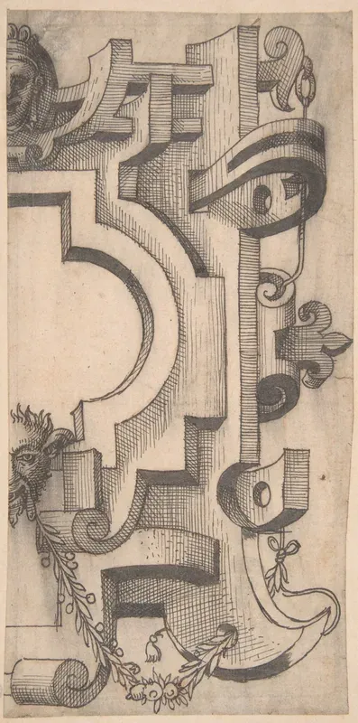 Right Half of a Strapwork Cartouche