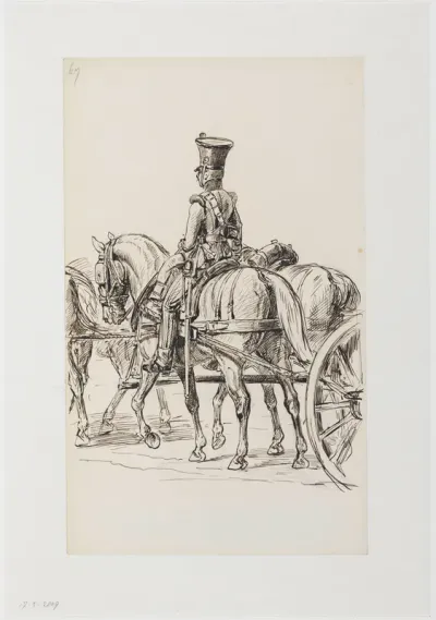 Rijdende artillerie in draf