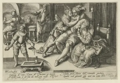 Rijke man met twee hoeren