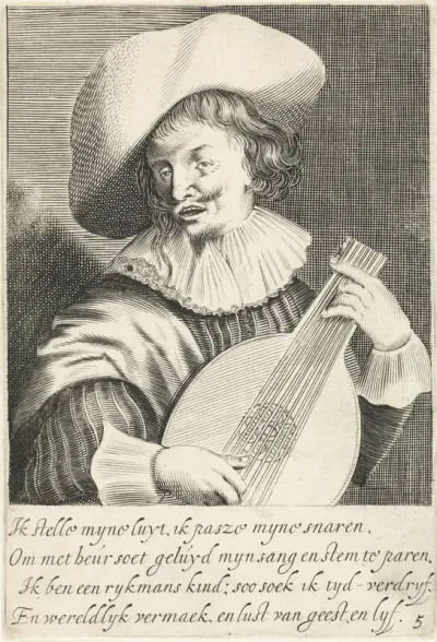 Rijkgeklede luitspeler