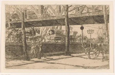 Rijweg onder Willemsspoorbrug in Rotterdam