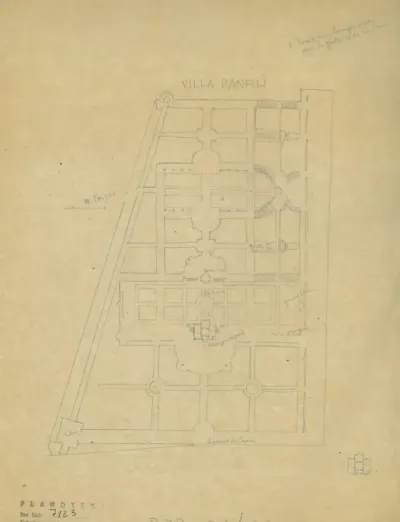 Rimske teme, studija tlocrta Ville Doria Pamphili s perivojem