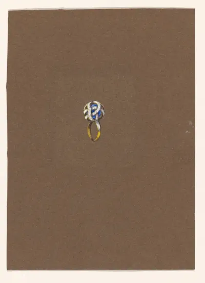 Ring van goud met lapis lazuli en diamanten