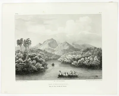 Rio Jnhomerim in the Bay of Rio de Janeiro, plate two from Landscapes, volume 1 of Voyage pittoresque dans le Brésil