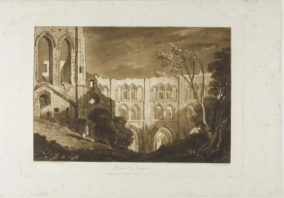 Rivaux Abbey, plate 51 from Liber Studiorum