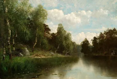 River in the Summer / Landscape with River