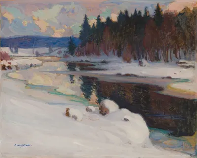 River Landscape in Winter