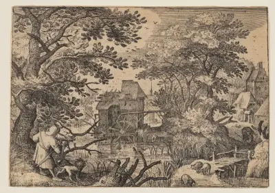River Landscape with a Sportsman
