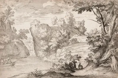 River Landscape with Hare