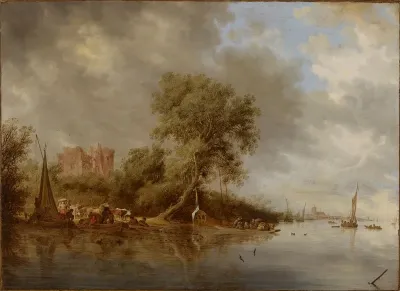 River Landscape with the Ruins of Egmond Castle