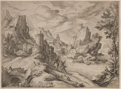 River Landscape with Travelers