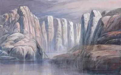 River Pass, Between Barren Rock Cliffs