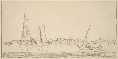 River with Town