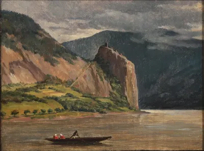 Riverscape with a boat