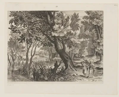 Riverscape with The Temptation of Christ