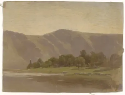 Rivier aan de voet van een gebergte