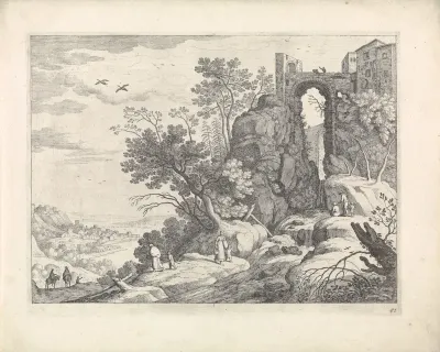 Rivier en waterval onder een hoge brug