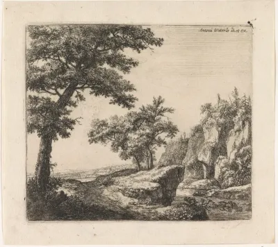 Rivier langs een rotswand