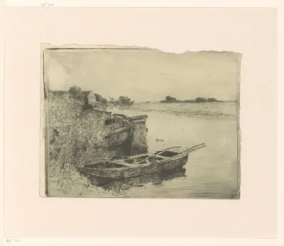 Rivier met boten aan de waterkant