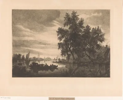 Rivier met veerpont