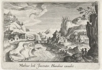 Rivierdal in een berglandschap