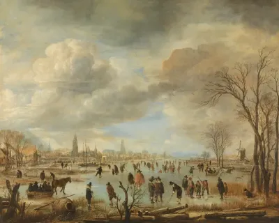 Riviergezicht bij winter