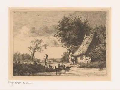 Riviergezicht met vissers bij Kruibeke