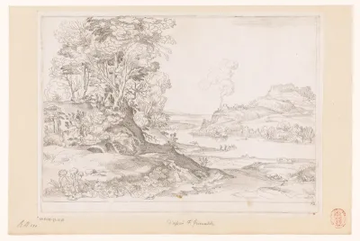 Rivierlandschap met bomen