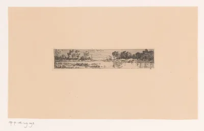Rivierlandschap met bomen op de oevers