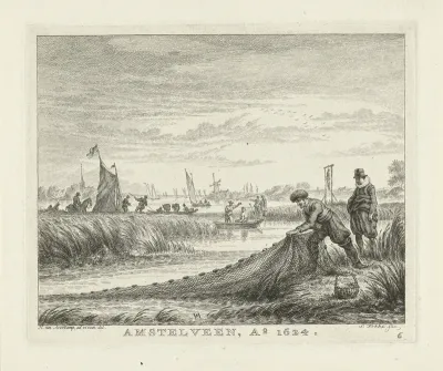 Rivierlandschap met boten nabij Amstelveen, 1624