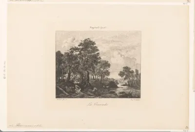 Rivierlandschap met cascade