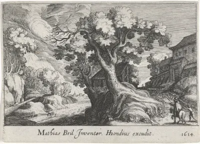 Rivierlandschap met een boom