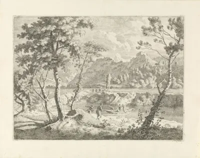 Rivierlandschap met een boot