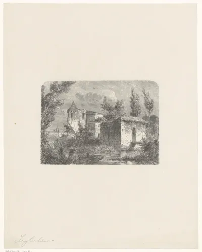 Rivierlandschap met een kasteel