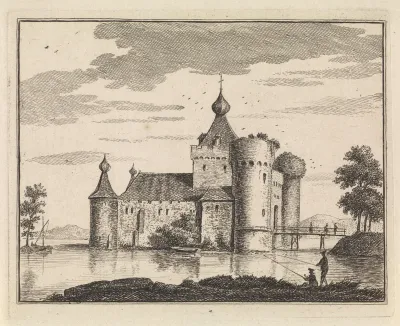 Rivierlandschap met een kasteel