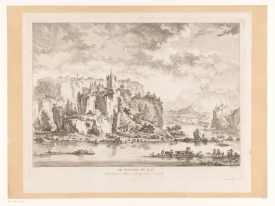Rivierlandschap met een kasteel op een klif