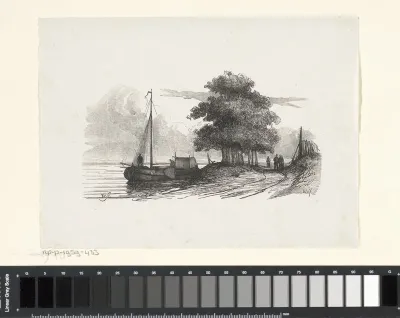Rivierlandschap met een tjalk