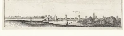 Rivierlandschap met gezicht op Straatsburg