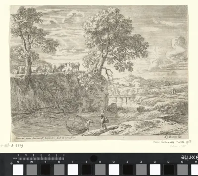 Rivierlandschap met koeien