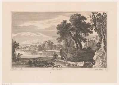 Rivierlandschap met steiger