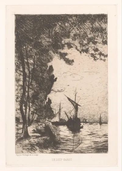 Rivierlandschap met verschillende zeilboten
