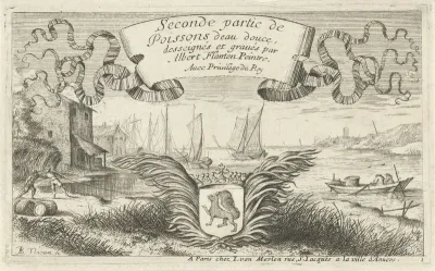 Rivierlandschap met wapen
