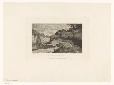 Rivieroever langs de stadsmuren van Chanaz, Savoie