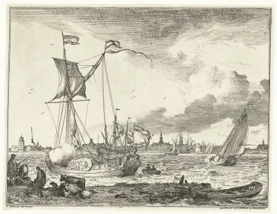 Rivieroever met grazende dieren