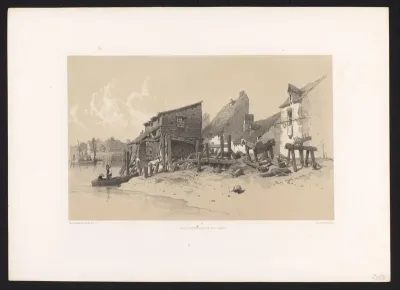 Rivieroever met huizen
