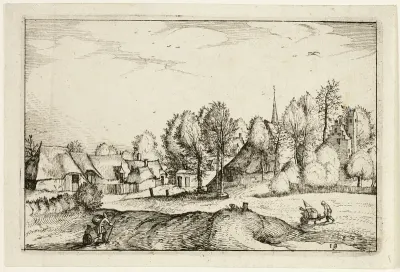 Road into a Village, plate nineteen after Pictures of Farms, Country Houses and Rustic Villages (Praediorum villarum et rusticarum casularum icones)
